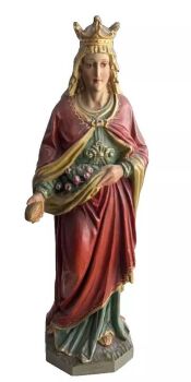 Antique carved large wood painted king saint creche church figure polychrome