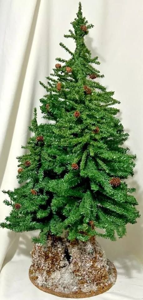 Vintage Christmas tree shop display mica glitter tiny pine cones