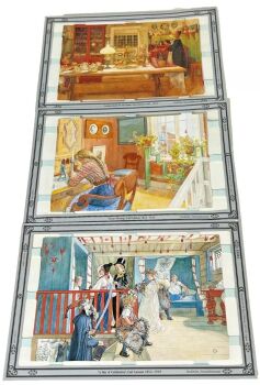 Decoupage Carl Larson Paper die cut scrap sheets x 3 scraps lithograph Rare