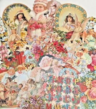 Decoupage Victorian style Paper scraps x 40 ladys angels flowers children fans