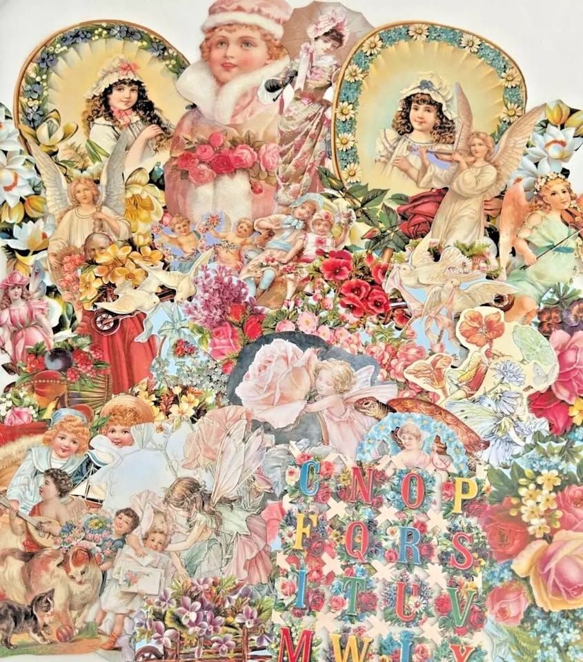 Decoupage Victorian style Paper scraps x 40 ladys angels flowers children f