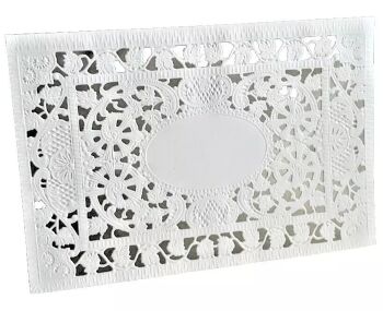Decoupage die cut scrap lithograph white paper lace card 22 cm x 14.5 cm