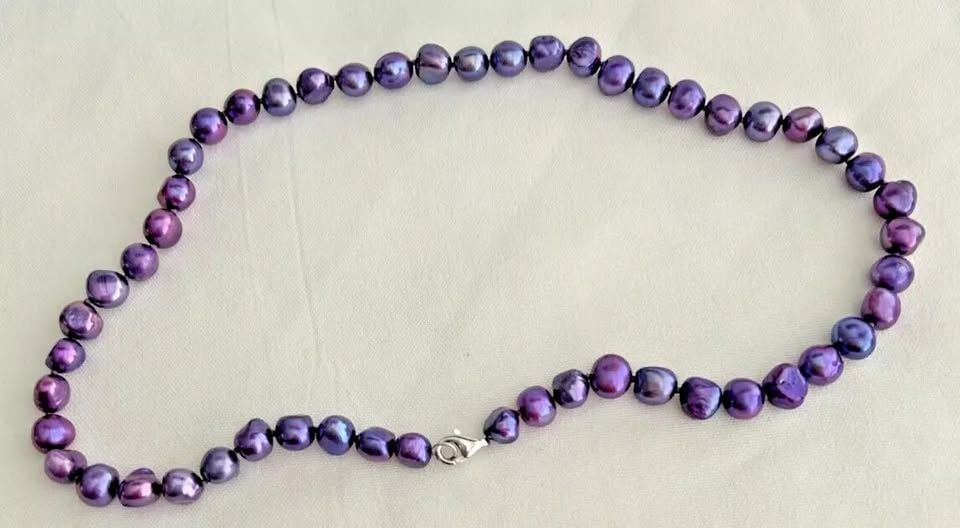 KYOTO PEARL Lavender purple freshwater pearls 925 sterling silver clasp nec