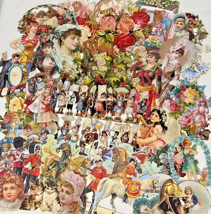 Decoupage Victorian style Paper scraps x 40 ladys angels flowers soldier dr