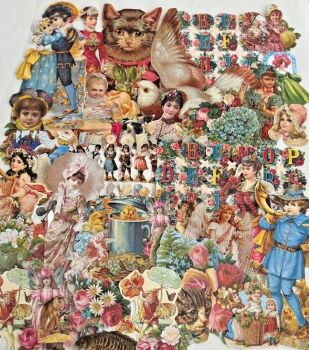 Decoupage Victorian style Paper scraps x 40 ladys angels flowers easter cats