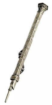 Antique sterling silver Victorian Amethyst engraved retractable pencil pen