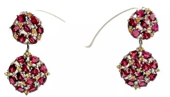 Amethyst Citrine sterling silver 925 drop articulated earrings