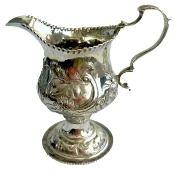 A Antique sterling silver cream milk jug Georgian hallmarked London 1776