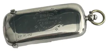 Antique Edwardian sterling silver hallmarked vesta match safe sovereign case
