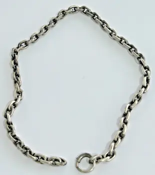 Sterling silver large link chain necklace large jump ring policeman's whistle ?