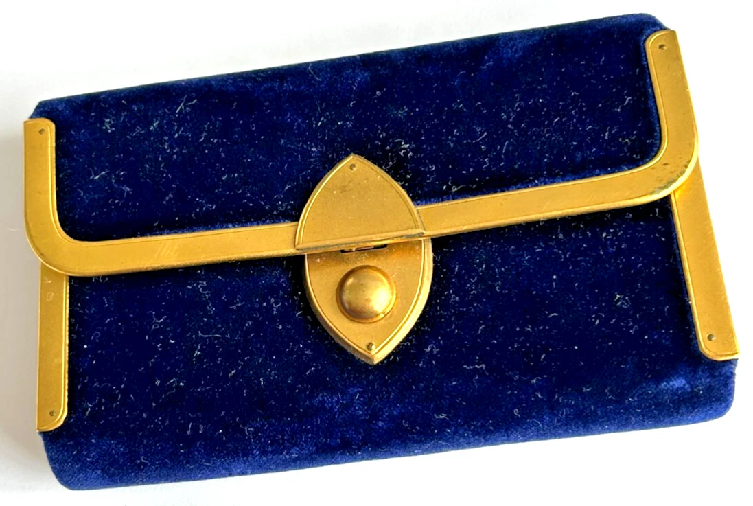 Antique 19th Century velvet gilded purse 1895 diary aide memoire almanack