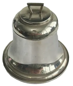 A large antique sterling silver novelty bell inkwell hallmarked 1913
