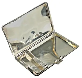 Vintage or antique Italian sterling silver card case hallmarked