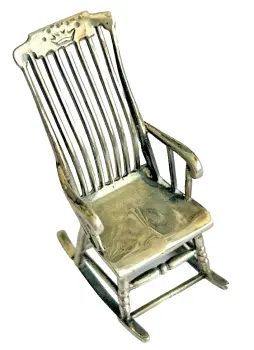 Vintage sterling silver miniature rocking chair Hallmarked 925