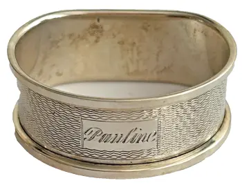 Vintage sterling silver Napkin Ring Hallmarked 1971 Birmingham Pauline