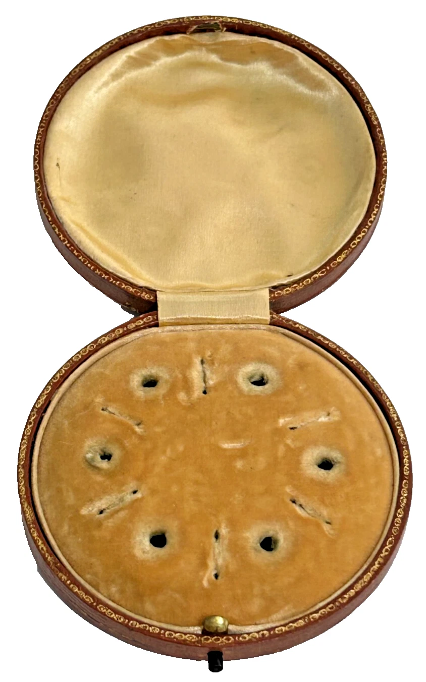Antique jewellery display box buttons studs