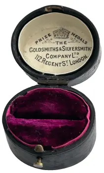 Antique Victorian jewellery display box ring Goldsmiths regent st London