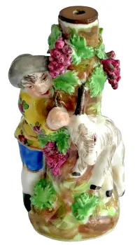 Antique figural porcelain perfume scent bottle Samson or Meissen Style