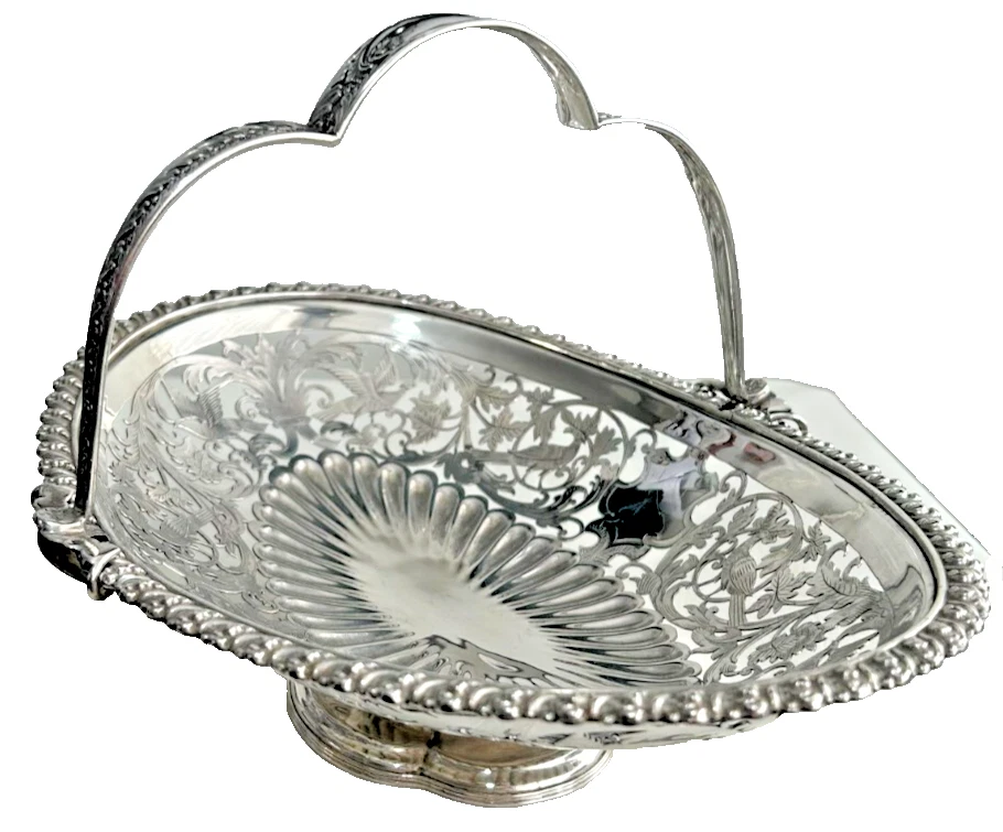 Antique Silver Plated Fruit or Bread rolls Basket W M Rogers Victorian Styl