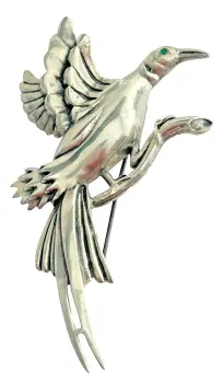 Vintage sterling silver CoroCraft bird brooch pin