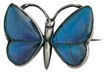 A Vintage sterling silver butterfly wing brooch pin