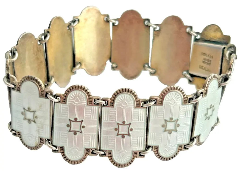 Bernard Meldahl bracelet Vintage sterling silver enamel enamelled Norway