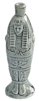 Antique vintage Egyptian revival crown top perfume scent bottle Shafer & Vater