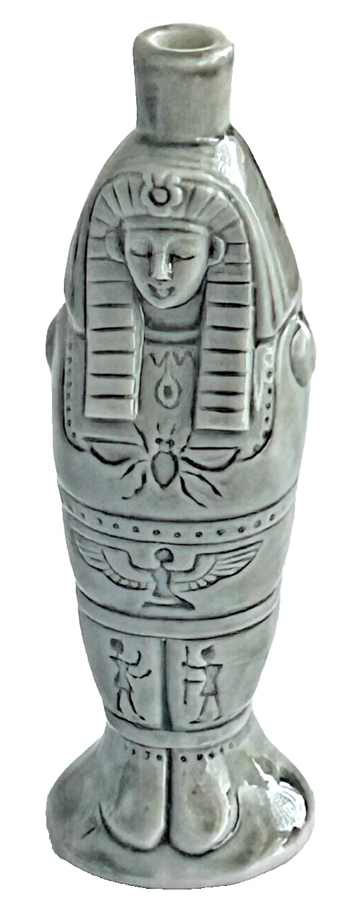 Antique vintage Egyptian revival crown top perfume scent bottle Shafer & Va