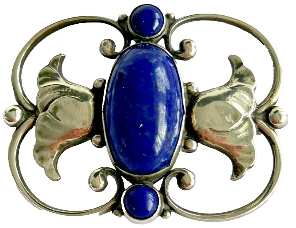 Georg Jensen Brooch Pin 236B Lapis Sterling Silver