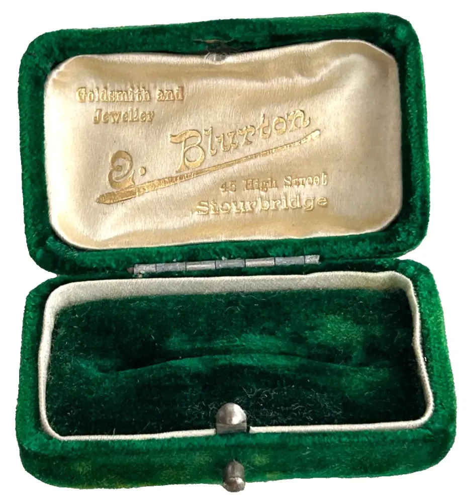 Antique jewellery display box Brooch Pin G Blurton Stourbridge