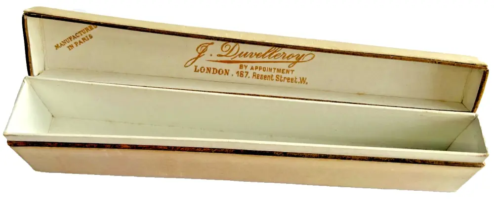 Antique Victorian fan box J Duvelleroy Paris