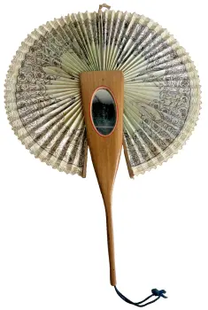 Antique concertina mirror Olive wood fan Sorento