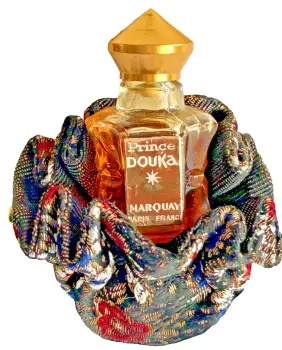 Vintage miniature glass perfume scent bottle sealed & box Prince Douka Marquay