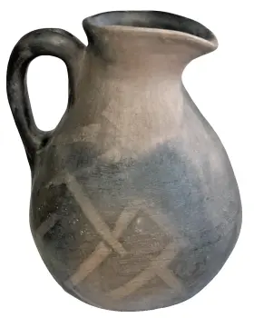 Signed Studio Pottery smoke fired jug Kim Turner Pitcher