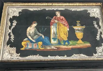 Antique hand coloured Georgian print classic greek or roman scene