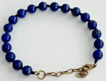 9ct gold clasp Lapis Lazuli bead bracelet