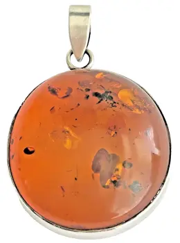 A Sterling silver Amber necklace pendant 925