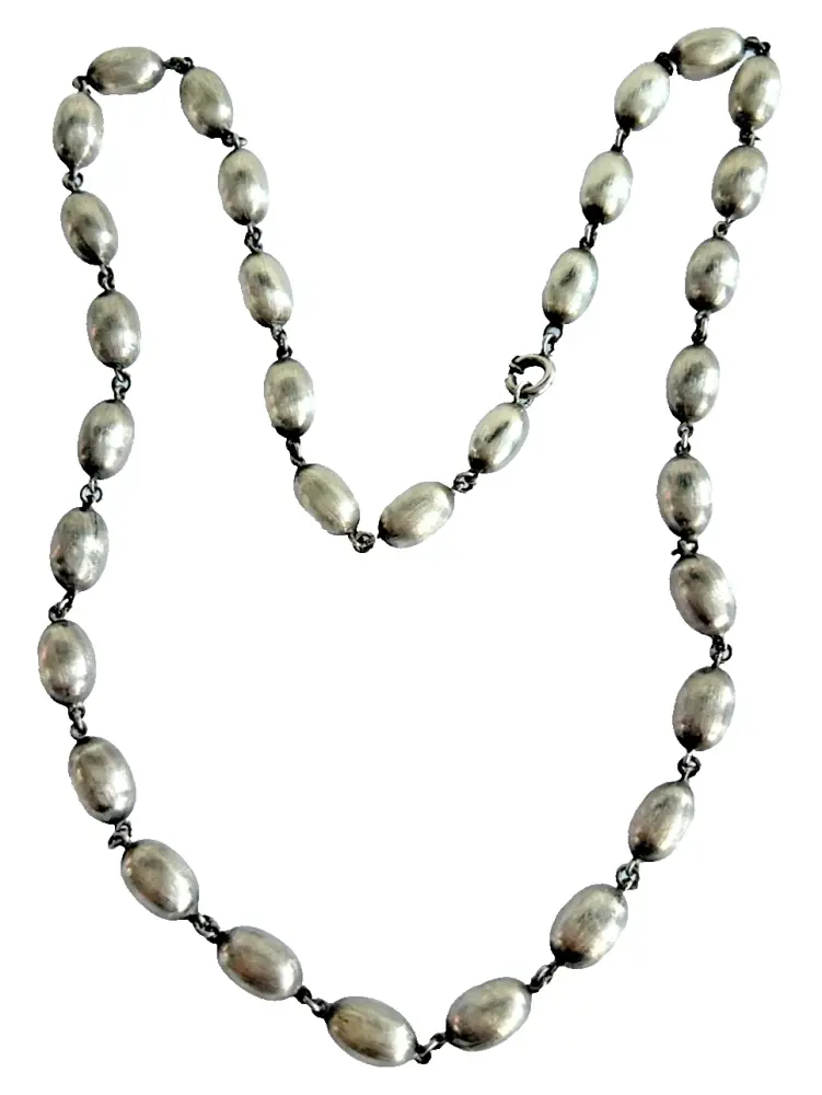 Vintage burnished Sterling silver 925 chain necklace 1974 hallmarks