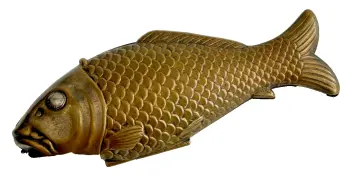 Antique 18th century perfume scent bottle case carp fish novelty purse
