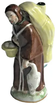 Antique figural Meissen porcelain monk perfume scent bottle