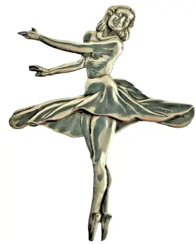 A Vintage sterling silver brooch pin Ballerina Ballet Dancer hallmarked 1946