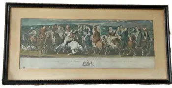 Antique Georgian print Pilgrimage to Canterbury C1817 Prince Regent