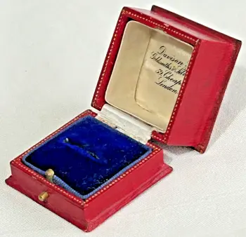 Antique jewellery display ring box Davison Brothers London Cheapside