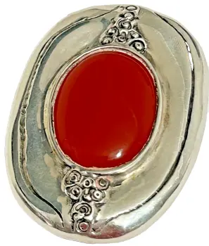 A Vintage Danish Denmark Arts & Crafts solid silver brooch pin