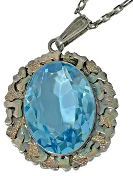 A Retro sterling silver necklace pendant & Chain West Germany Friedrich Speidel