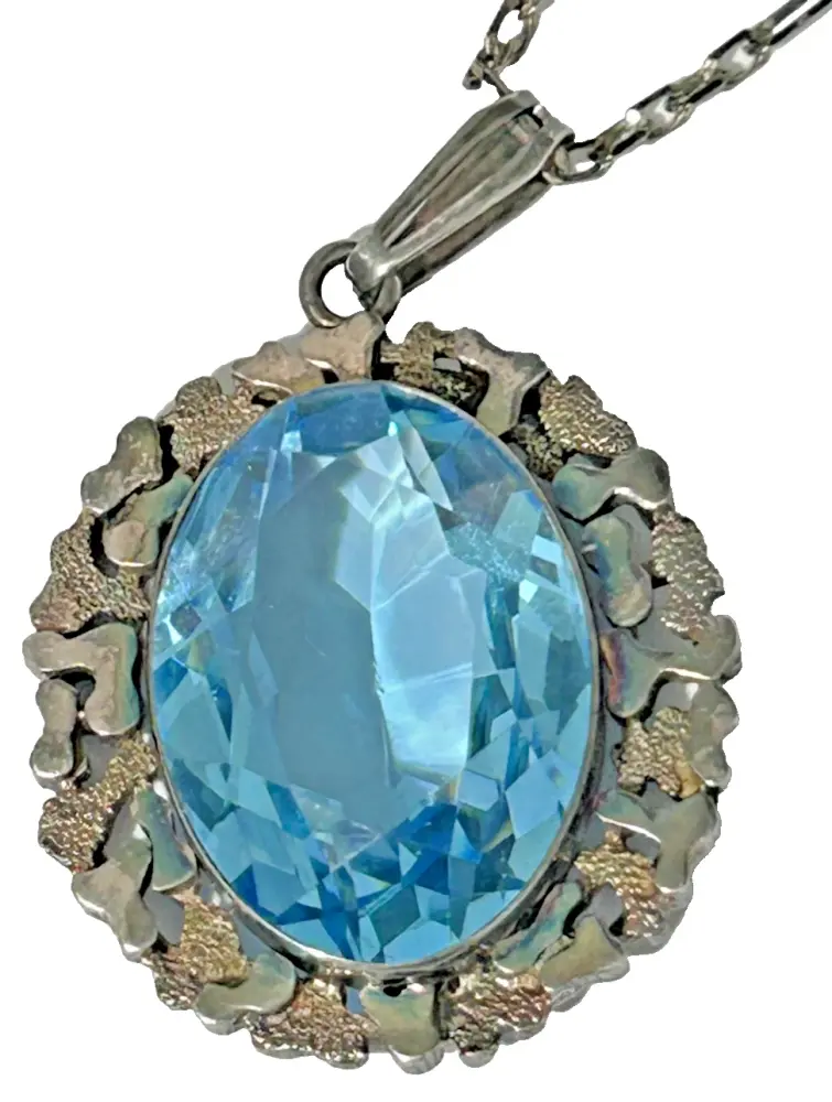 A Retro sterling silver necklace pendant & Chain West Germany Friedrich Spe