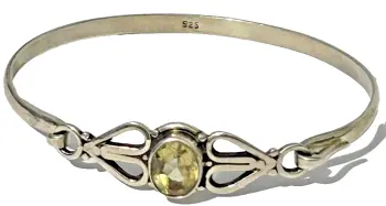 A vintage sterling silver bangle bracelet Sterling Silver 925 Citrine