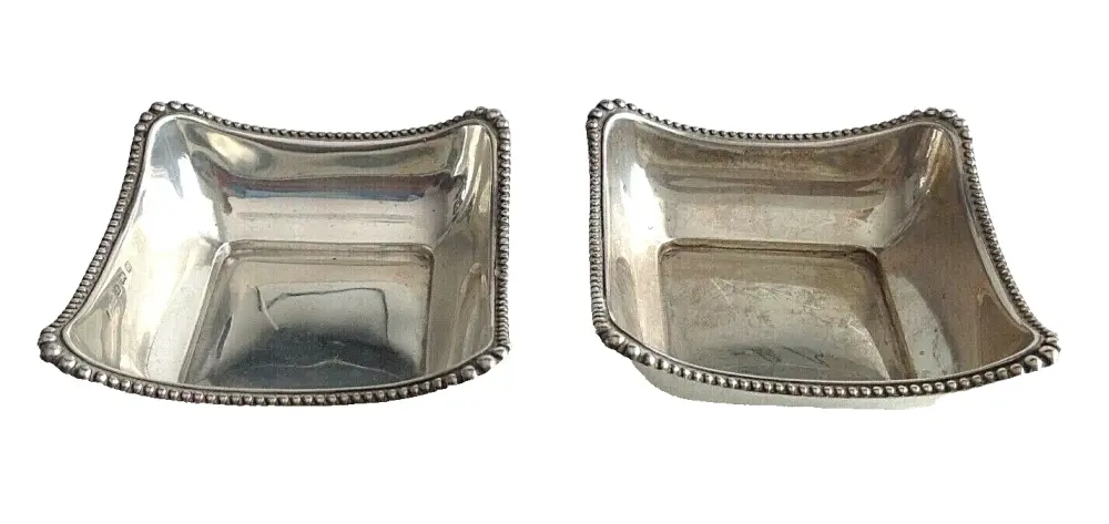 Vintage Sterling Silver dishes pair hallmarked 1927
