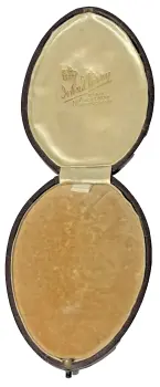 Antique fitted necklace pendant jewellery display box velvet silk John J Perry