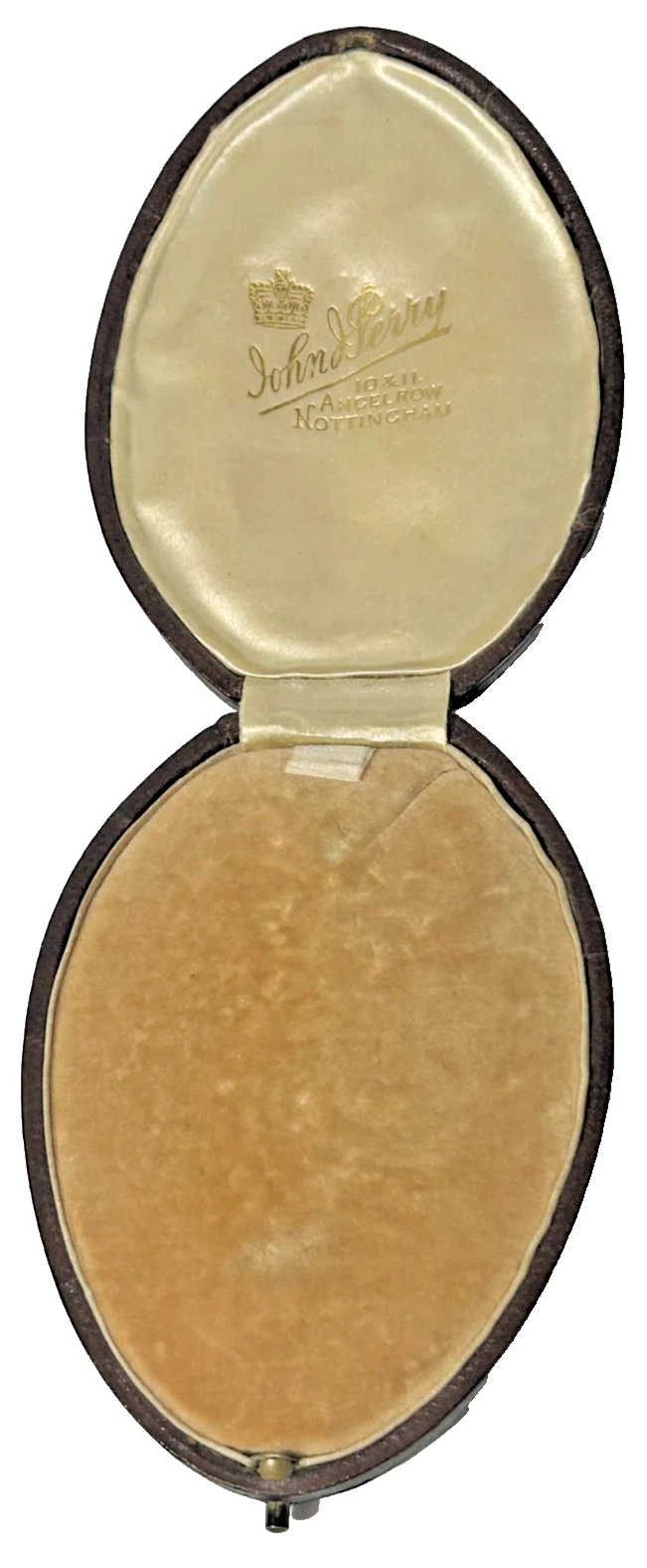 Antique fitted necklace pendant jewellery display box velvet silk John J Pe